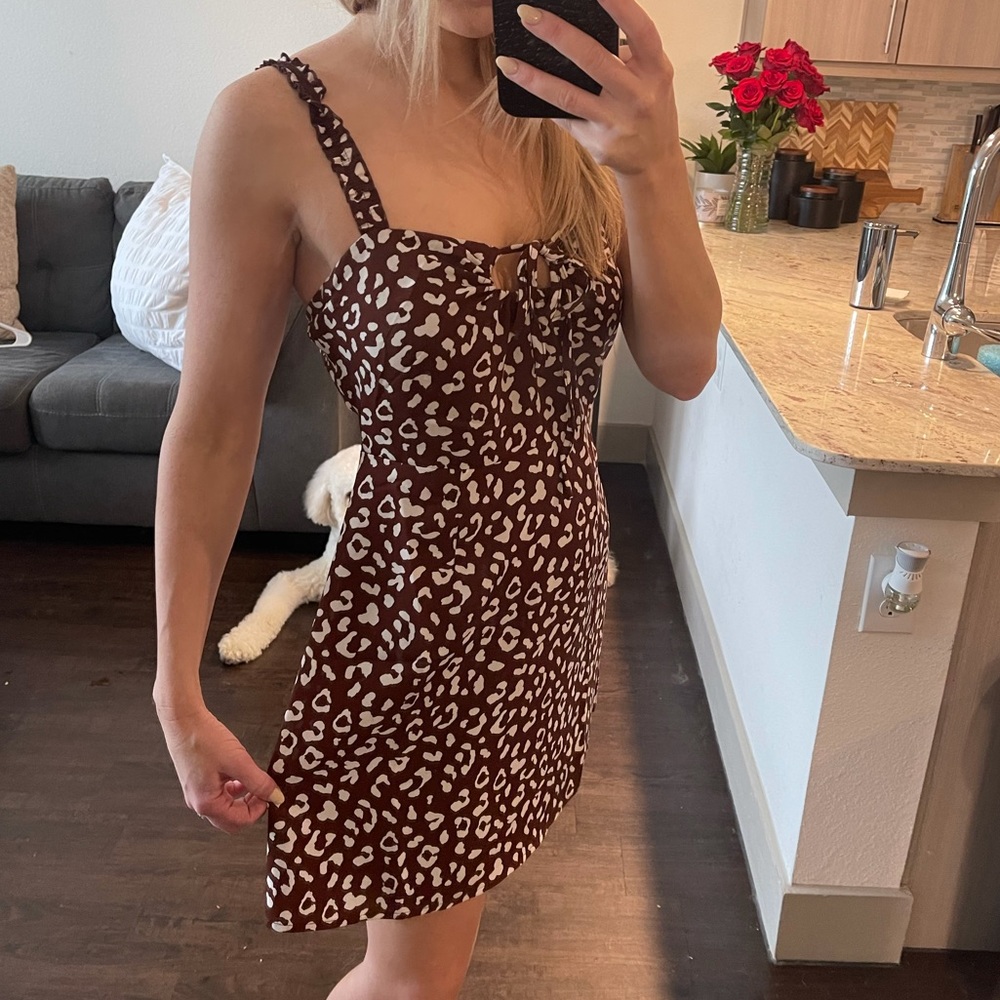 Brown Leopard Print Dress